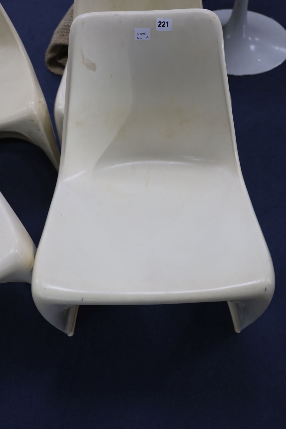 A set of four Cado Danish chairs by Steen Ostergaard (the first ever moulded chairs)